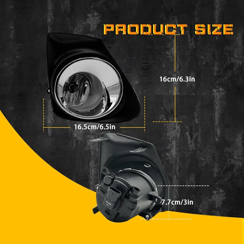 BOXLIGHT Fog Lights Fit For Corolla 2011 2012 2013 Fog Lamps Assembly 2PCS With Chrome Bezels Switch and Wiring Kit - Image 4